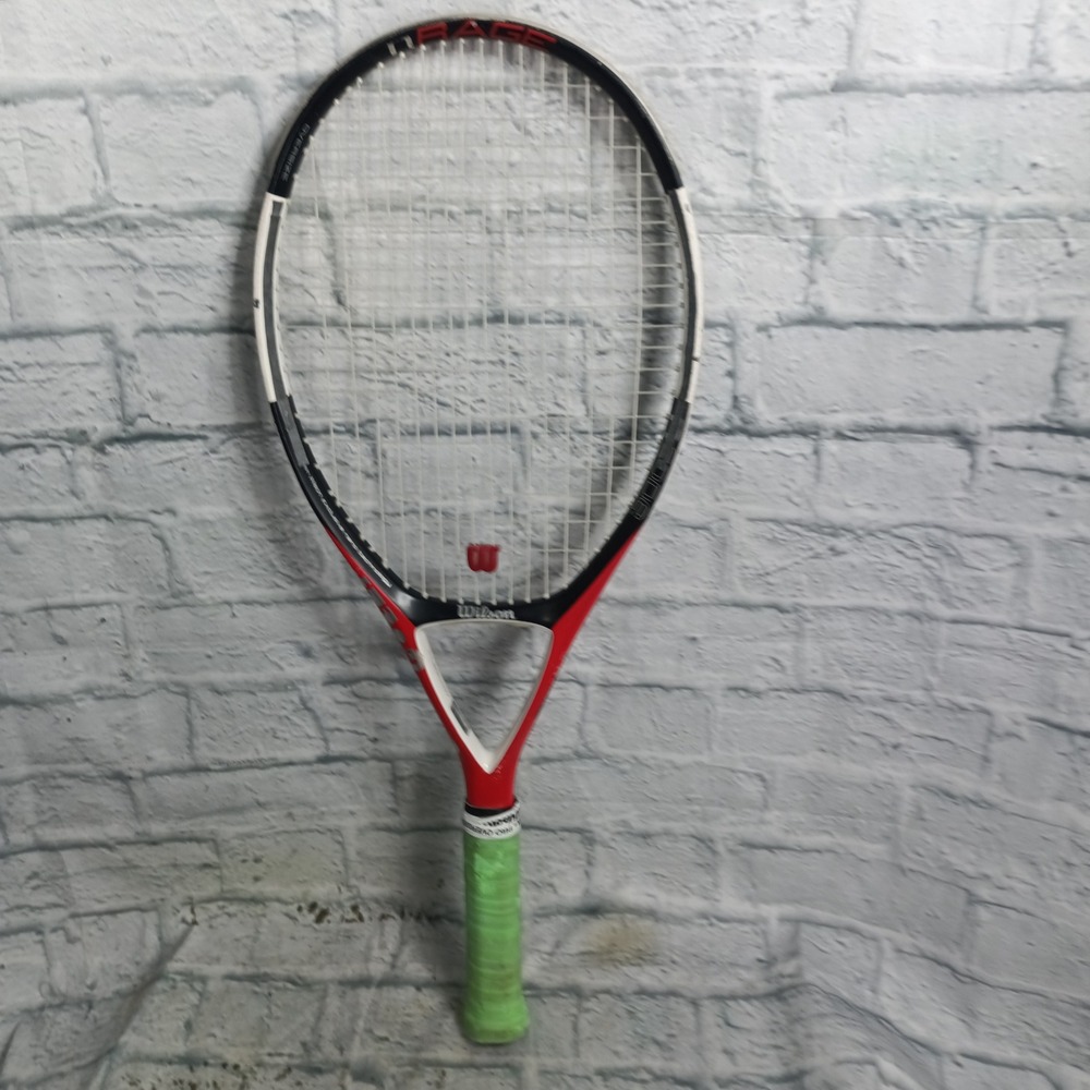 Wilson nCode nRage Tennis Racket 4 5/8 Grip Oversize Red Black White Nano Tech